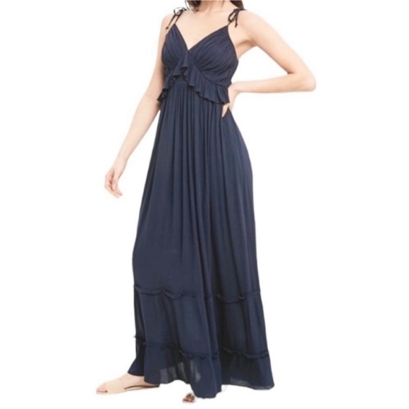 WISHLIST ruffles maxi dress M blue - Picture 4 of 7